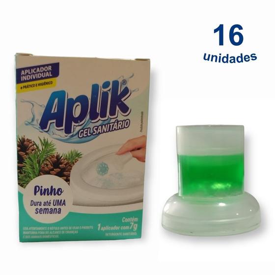 Imagem de 16 Gel Sanitário Adesivo Vaso Lavanda Marine Limão Floral Pinho Eucalipto 7g Marca Aplik - Envio Já