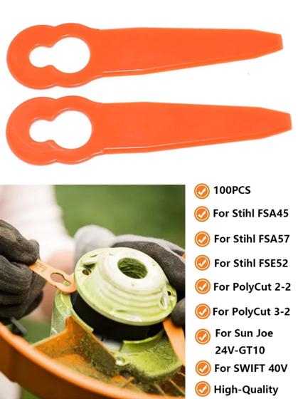 Imagem de 16. Kit 16 Lâminas de Plástico para Roçadeira Stihl  Modelo Fsa45