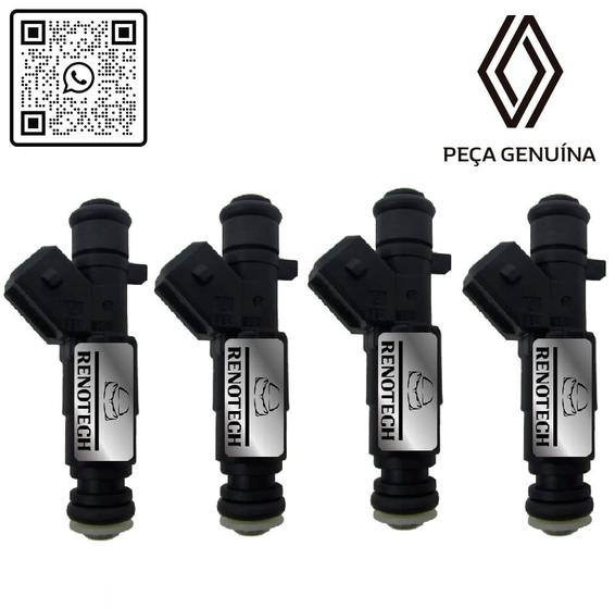 Imagem de 166003549r - kit com 4 bicos injetores de combustível - motor 1.6 8v k7m 764 - logan /logan ii/sandero/sandero ii