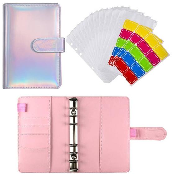 Imagem de 16pcs A6 Laser Colorful Loose-leaf Book, Cash Budget Book