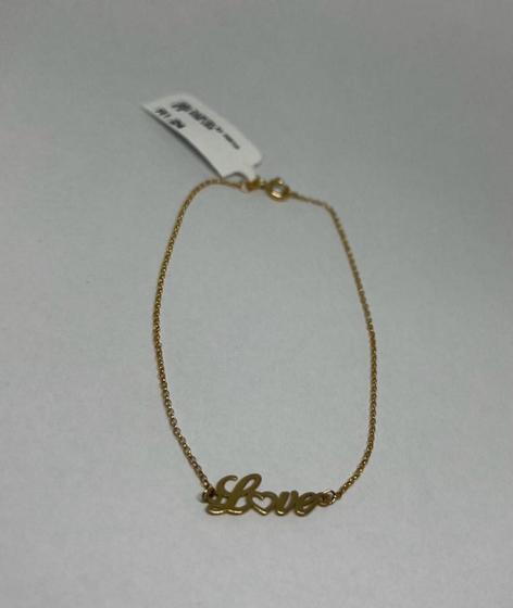 Imagem de 1739695 Pulseira Escrito Love Ouro 18k Garantia Eterna Nota Fiscal