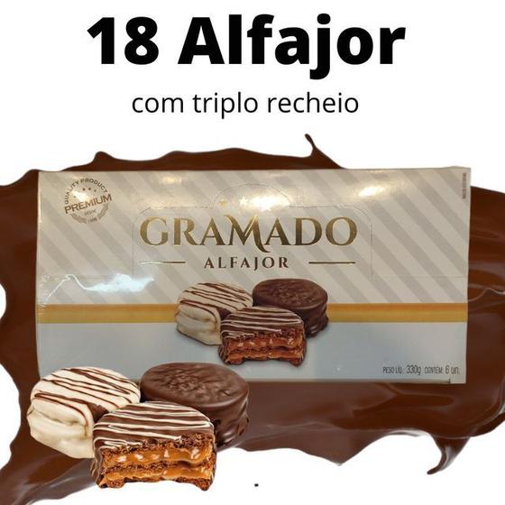 Imagem de 18 Alfajor Gramado Recheio Triplo - 990g