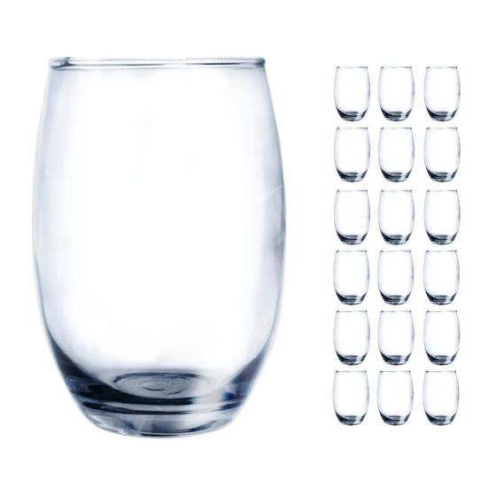 Imagem de 18 Copos de Vidro Bellagio Redondo 450ml Grande Mesa Transp