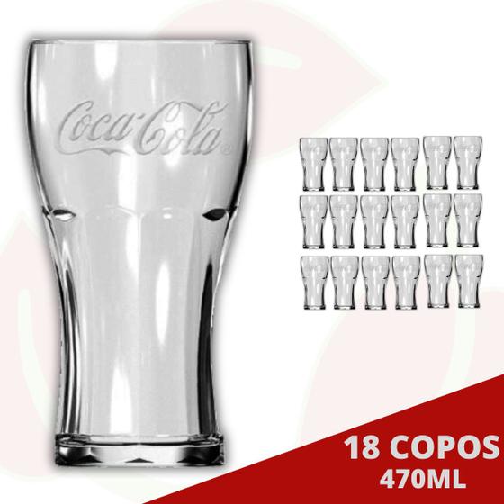 Imagem de 18UNI Copo Coca-Cola Contour 470ML Refresco Clássico Nadir