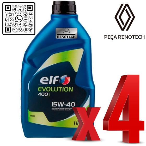 Imagem de 197323 - kit com 4 litros de óleo 15w40 sl evolution elf mineral - álcool/gasolina