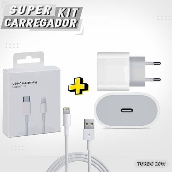 Imagem de ¹Carregador Completo Compativel Para Iphone Original 20W Ipad - Novax