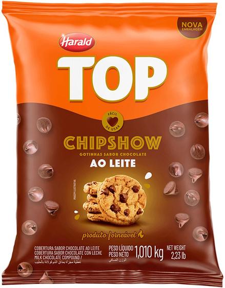 Imagem de 1kg Gotas Forneáveis De Cobertura Chocolate Ao Leite Chipshow Harald