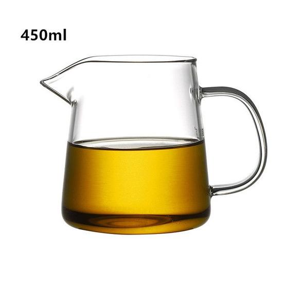 Imagem de 1PCS 450ml Calor Resiste Ao Jarro de Chá de Vidro Chinês Conjunto de Chá Acessório Chahai Espessado Borosilicate Borosilicate Copo De Leite Jarra de Água de Pote de Água Jarros