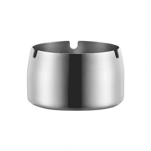 Imagem de 1pcs Round Shape Ash Tray Inoxidável Aço Inoxidável Resistente à Alta Temperatura Resistente Ashtray Home Desktop Suporte de cinzas fumar acessórios  Cinzeiros