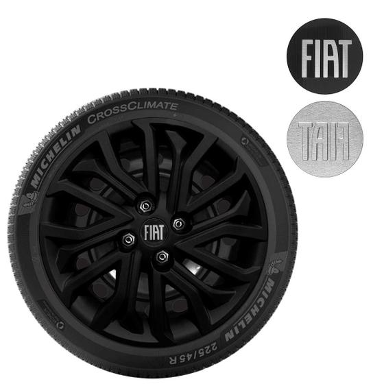 Imagem de 1x Calota Fiat Mobi Argo Cronos Aro 14 Preto Fosco 295cb