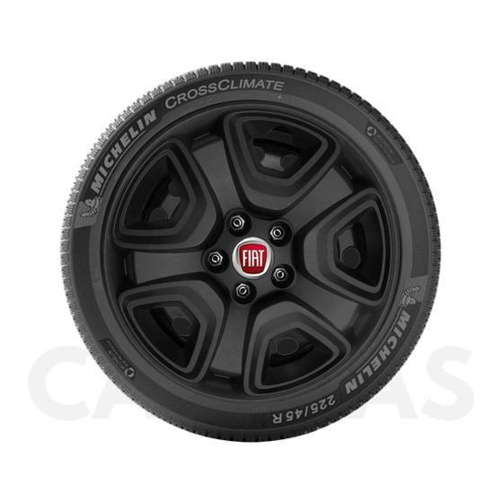 Imagem de 1x Calota FIAT TORO 2021 Aro 16 Preto Fosco com Emblema 300cp