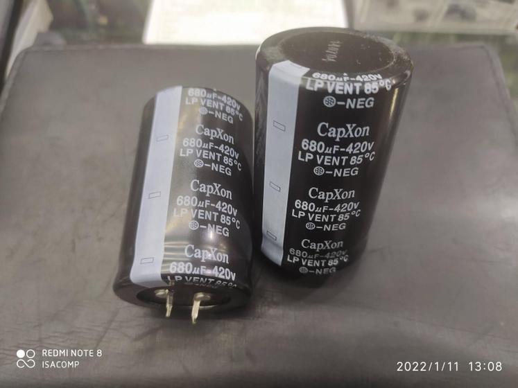 Imagem de 1x Capacitor Eletrolitico 680uf/420v 35x57mm Snap-in 85º