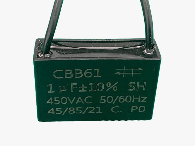 Imagem de 1x Capacitor Partida 1uf/450v Fio 36x12x23mm Cbb61