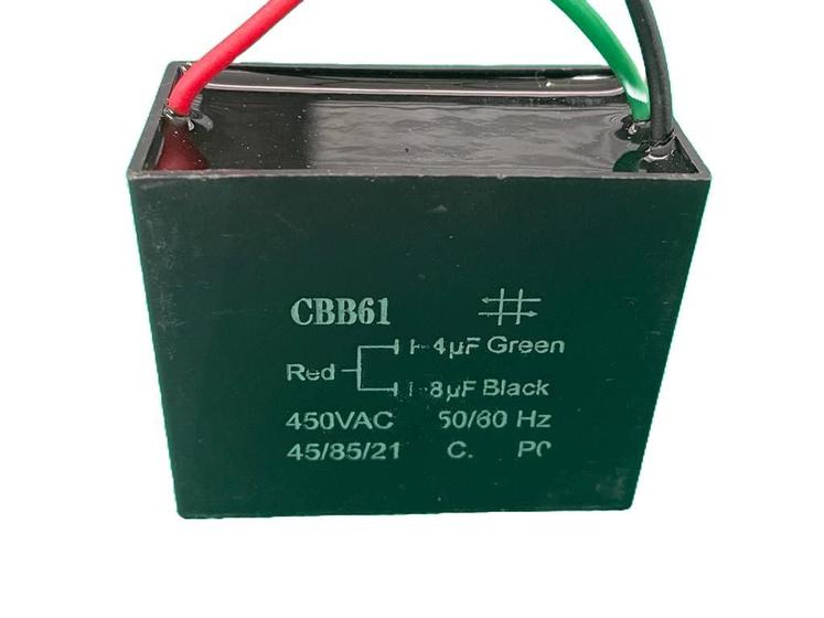 Imagem de 1x Capacitor Partida 4+8uf/450v Fio 58x30x48mm Cbb61