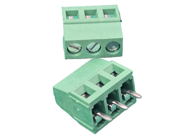 Imagem de 1x Conector Borne Kre 3 Vias Verde Kf128-3t