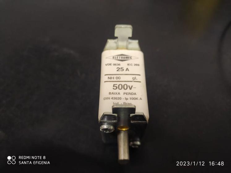 Imagem de 1x Fusivel Nh00 25amp 500v 100k Baixa Perda Eletromec