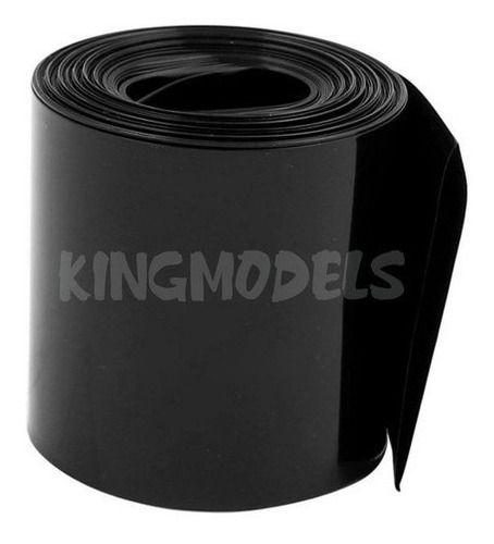 Imagem de 1xmt Tubo Termo Retrátil Preto Pvc 100mm Chato / Diam 63mm