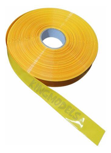 Imagem de 1xmt Tubo Termo Retrátil Pvc Amarelo 66mm Chato Diam. 42mm