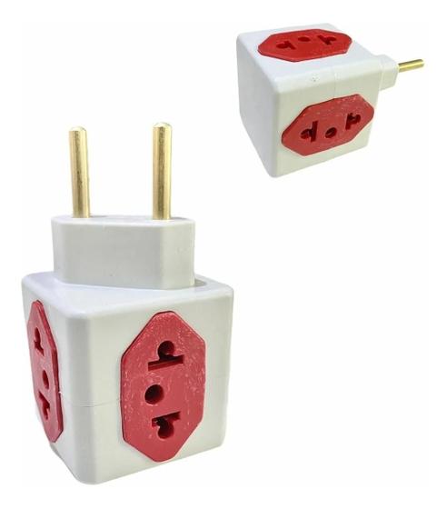 Imagem de 2 Adaptador Benjamin Cubo 3D 3 Entradas Universal