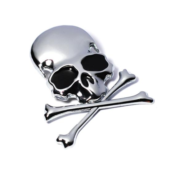 Imagem de 2 Adesivos Caveira 3d, Skull, Emblema, Moto, Carro