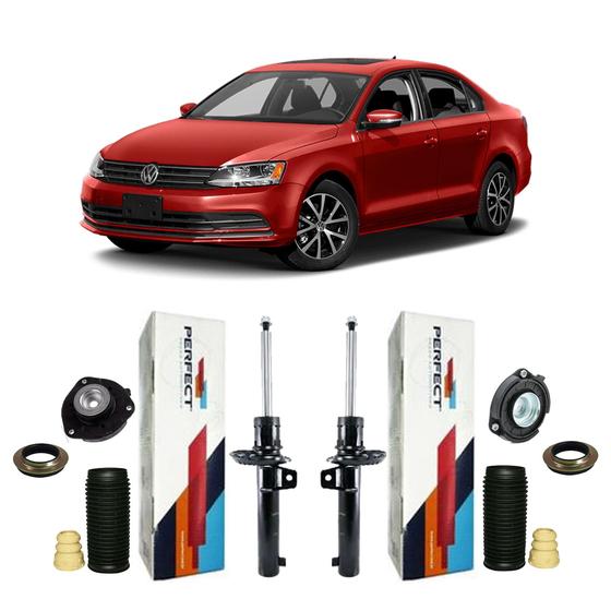 Imagem de 2 Amortecedor 50Mm Kit Coxim Dianteiro Jetta 2011 2012 2013