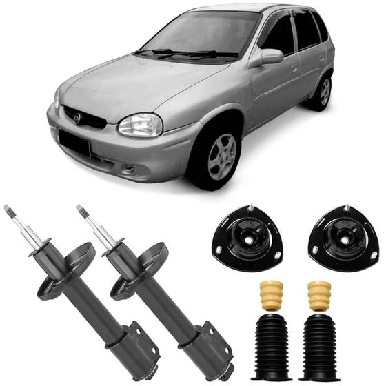 Imagem de 2 Amortecedor Corsa Hatch 94 a 2002 Dianteiro Motorista Passageiro Nakata e Kit 