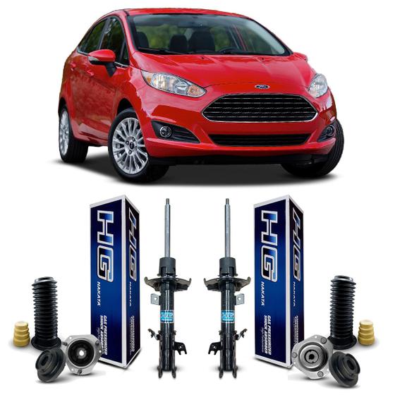 Imagem de 2 Amortecedor Kit Coxim Batente Suspensão Dianteira Ford New Fiesta Sedan 2011 2012 2013 2014 2015 2016 2017 2018 2019