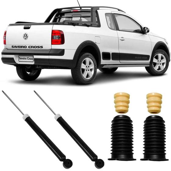 2 Amortecedor Saveiro G5 2008 a 2018 Traseiro Monroe e Kit ...