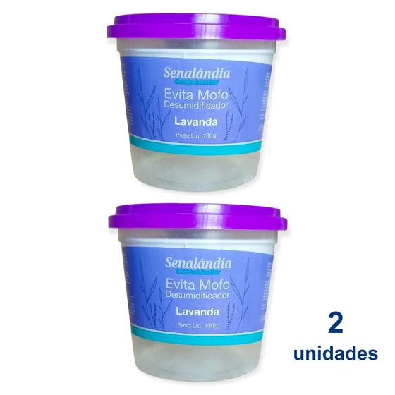 Imagem de 2 Antimofo Secar Ambiente Desumidificador Guarda Roupa Evita Mofo de Lavanda Neutro 130g - Envio Já