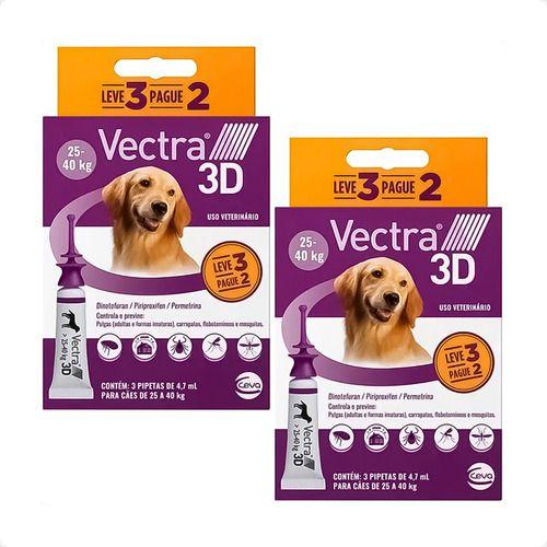 Imagem de 2 Antipulgas Vectra 3d Cães 25kg A 40kg Leve 3 Pague 2 Ceva