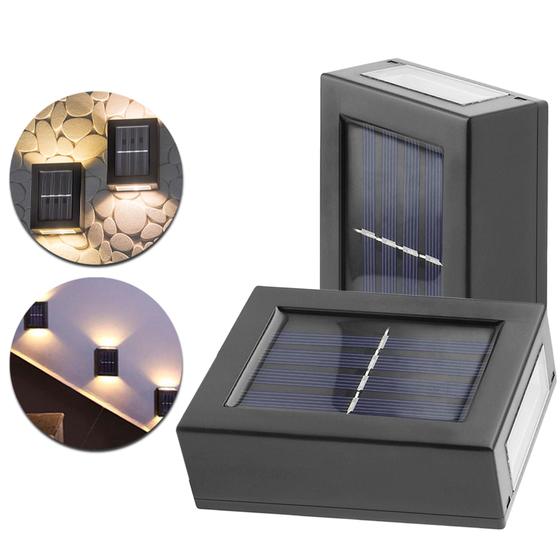 2 Arandela Luminarias Lampadas Decoração Externa Leds Solar Slim