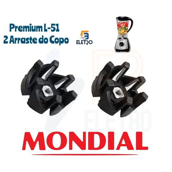 Imagem de 2 Arrastes do Copo Originais para Liquidificador Mondial Premium L51