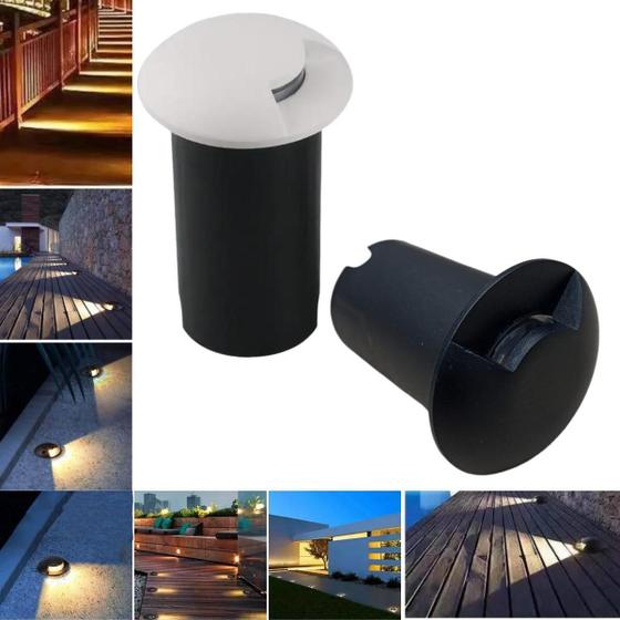Imagem de 2 Balizadores Embutir 1W Facho De Luz Angular Branco Quente