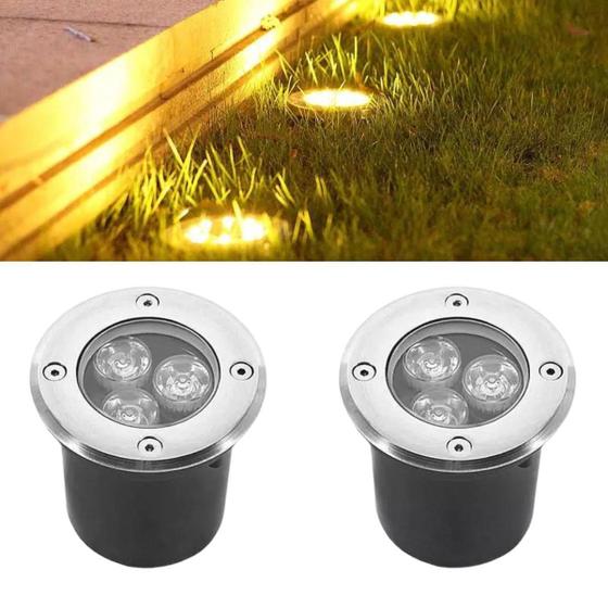 Imagem de 2 Balizadores Spot Blindado Led Smd 3W Branco Quente Bivolt