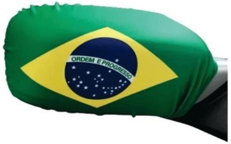 Imagem de 2 Bandeiras Brasil Retrovisor Carro Copa Mundo Com Elastico