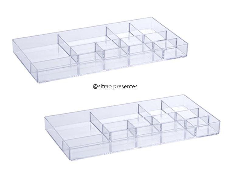 Imagem de 2 Bandejas Organizadoras Com Divisorias Transparente Paramount