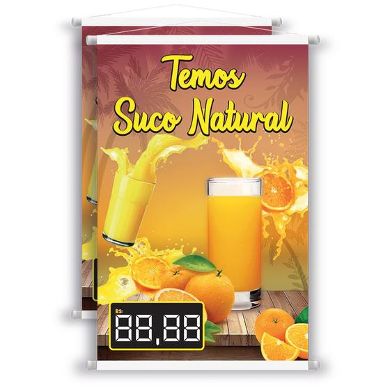 Imagem de 2 Banners Suco Natural - Preço Editável 40x60 Cm