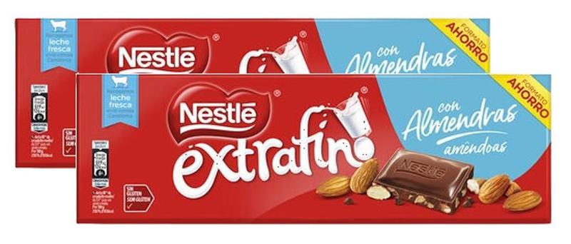 Imagem de 2 Barra Chocolate Ao Leite E Amêndoas Nestlé Extrafino 270G