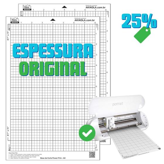 Imagem de 2 Base de Corte A4 Transparente Para Silhouette Portrait, Portrait 2, 3 e 4 - Cameo, Cameo 2 e 3 - Com Cola