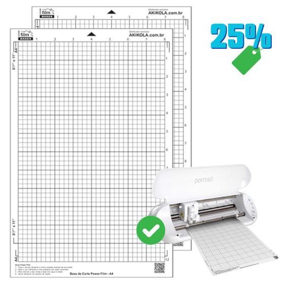 Imagem de 2 Base de Corte A4 Transparente Para Silhouette Portrait, Portrait 2, 3 e 4 - Cameo, Cameo 2 e 3 - Com Cola