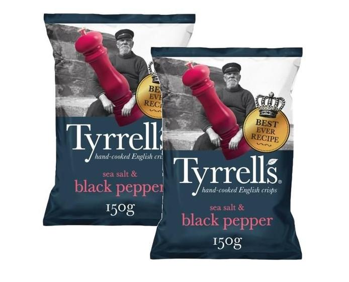 Imagem de 2 Batata Frita com Pimenta do Reino Sal Marinho Tyrrells 150g