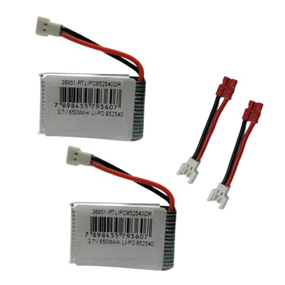 Imagem de 2 Bateria Para Drone Original 650mAh 3,7 V + Adaptador Syma