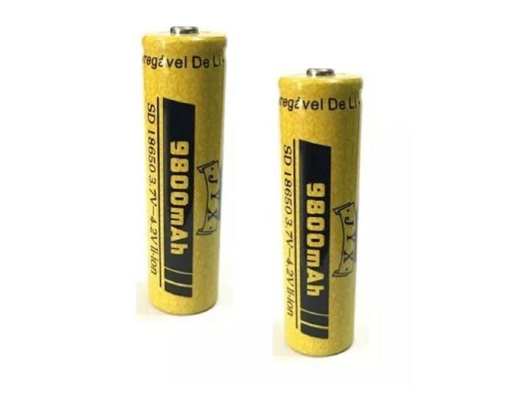 Imagem de 2 Bateria Recarregável 18650 3.7v - 4.2v 9800mah P/ Lanterna