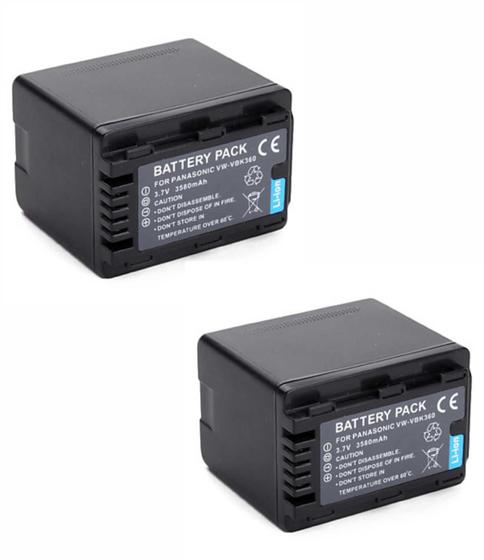 Imagem de 2 Baterias VW-VBK360 para câmera digital e filmadora Panasonic HDC-HS80, HDC-TM40, SDR-H100, SDR-T70