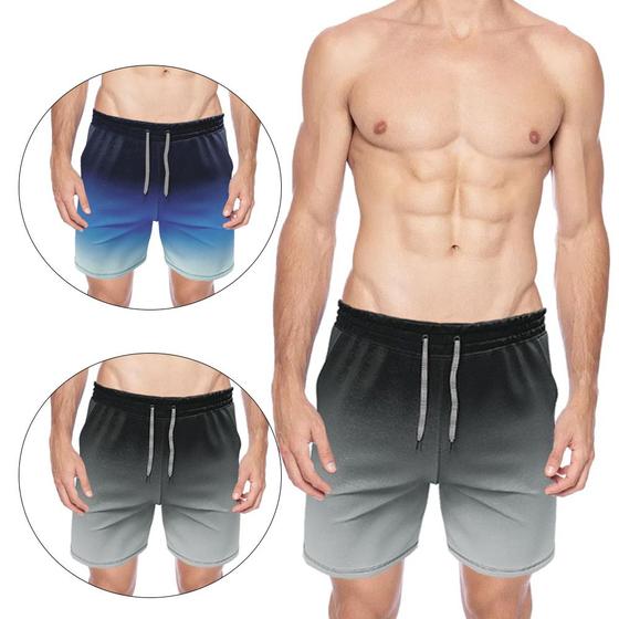 Imagem de 2 Bermudas Shorts Degrade Tactel Masculino Treino Academia Casual