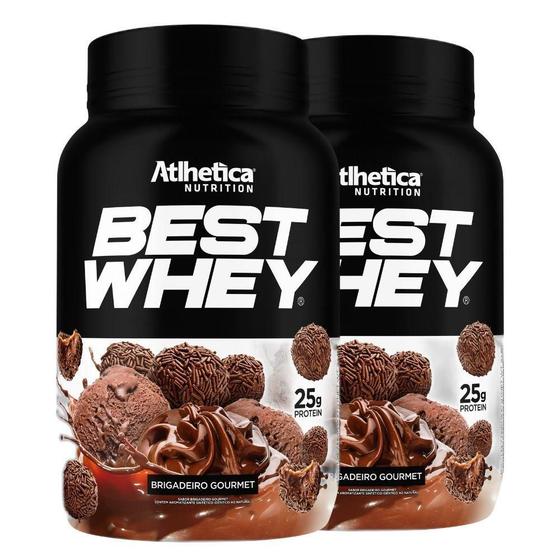 Imagem de 2 Best Whey Isolado Hidro Gourmet Brigadeiro 900G Atlhetica