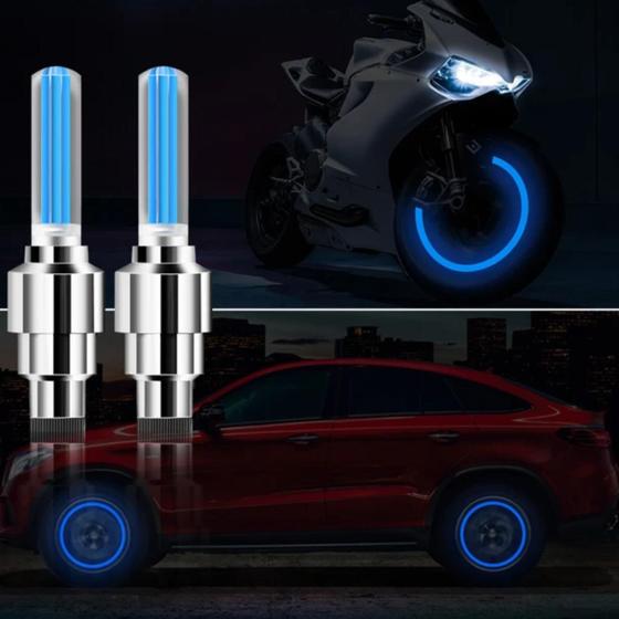 Imagem de 2 Bicos Pinos Led ul Bike Carro Moto Roda Bicicleta Brasil