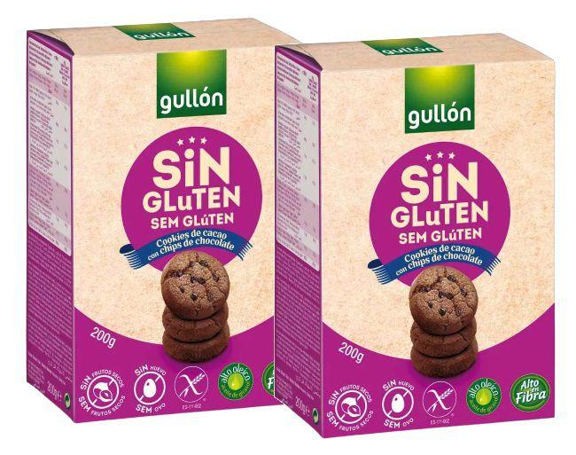 Imagem de 2 Biscoito Gullón Sem Glúten Cookies Gotas de Chocolate 200g