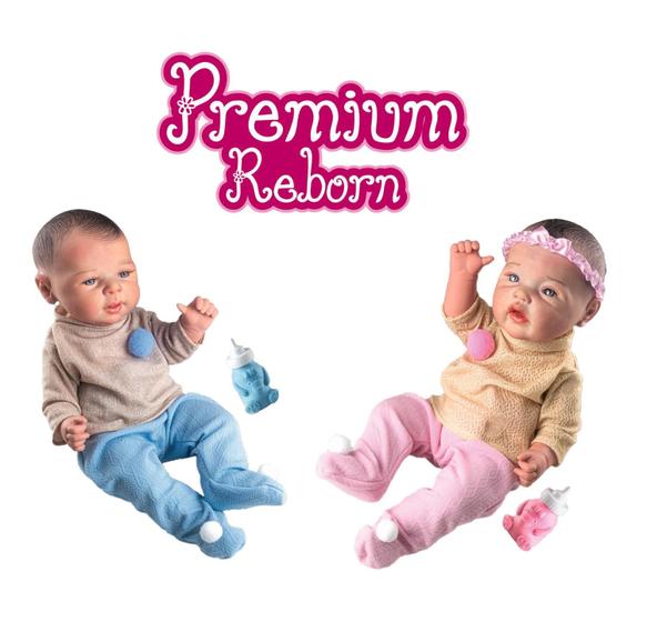 Imagem de 2 Bonecas Reborn Gêmeos Menino E Menina Infantil