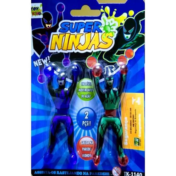 Imagem de 2 Boneco Aranha Ninja Gruda Parede Geleca Festa Mpfestaecia